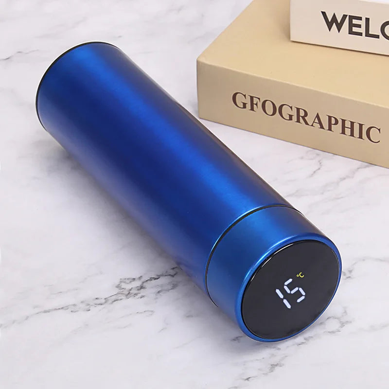 Vacuum Water Bottle Smart Display Temperature 500ML Safety 304 Stainless Steel Coffee Thermose Men Business Gift Customized Logo