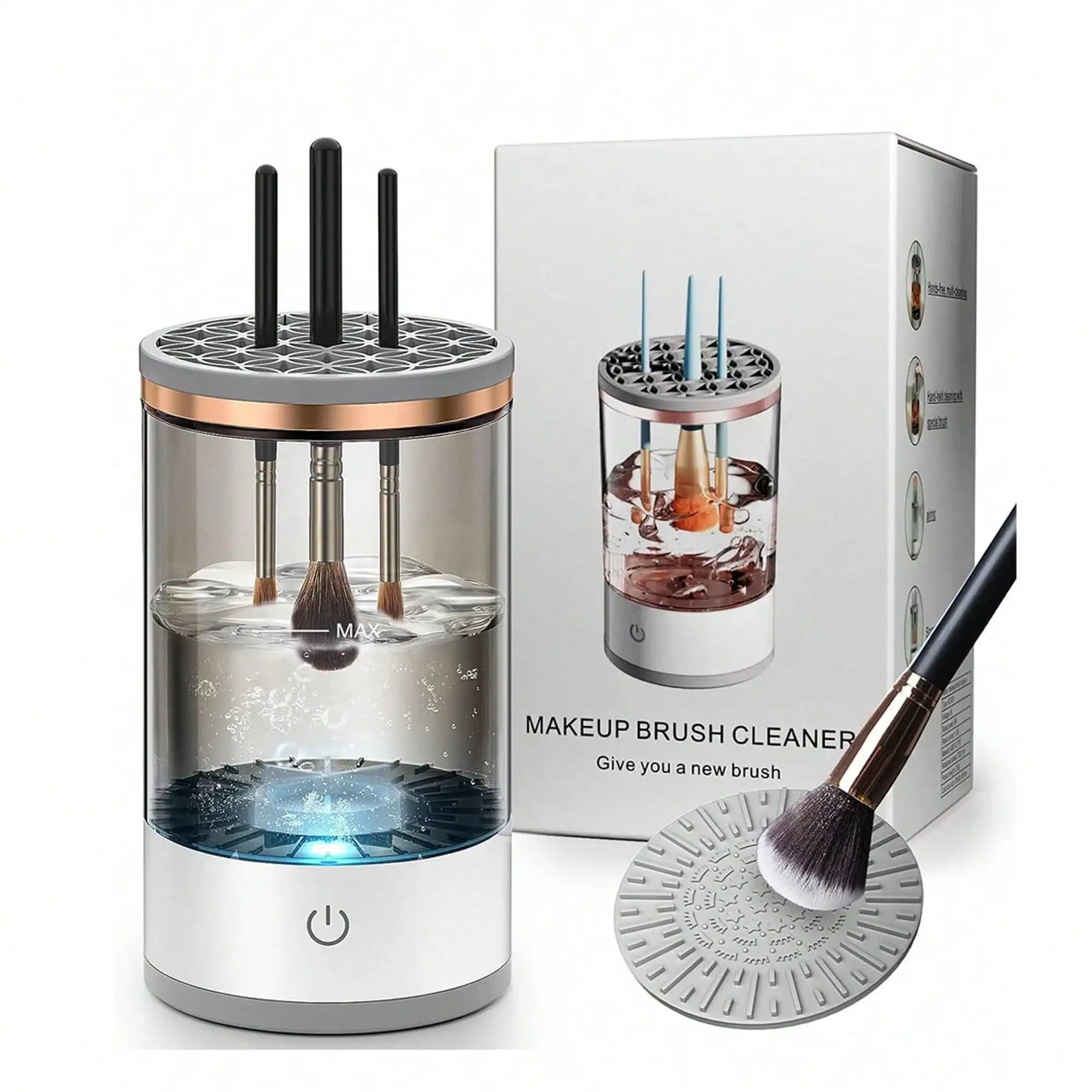Automatic Electric Makeup Brush Cleaner & Dryer Machine – Fast Deep Cleaning Tool for Cosmetic Brushes