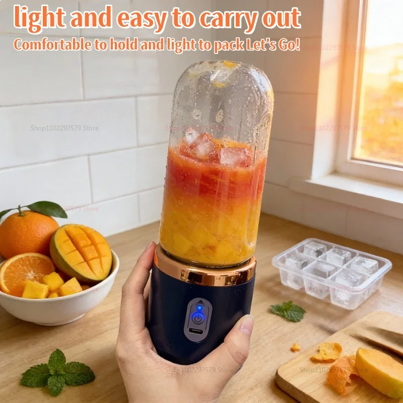 Portable USB Blender – Rechargeable 6-Blade Smoothie Maker
