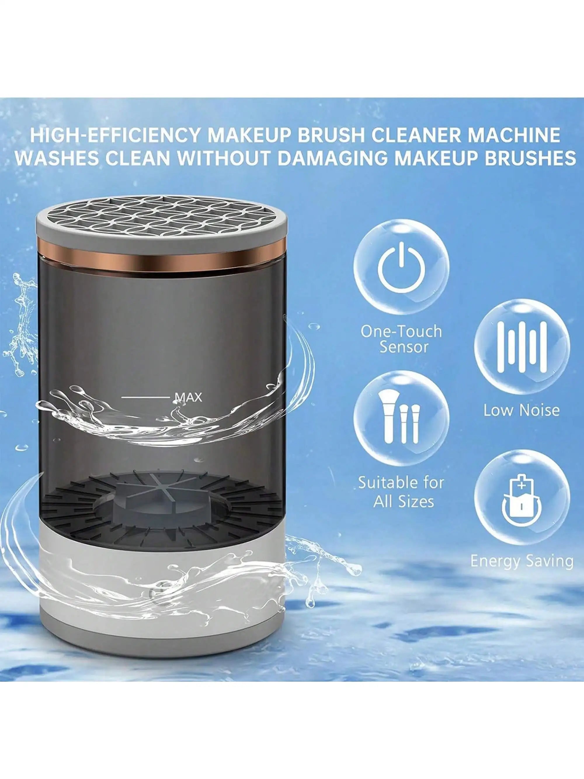 Automatic Electric Makeup Brush Cleaner & Dryer Machine – Fast Deep Cleaning Tool for Cosmetic Brushes