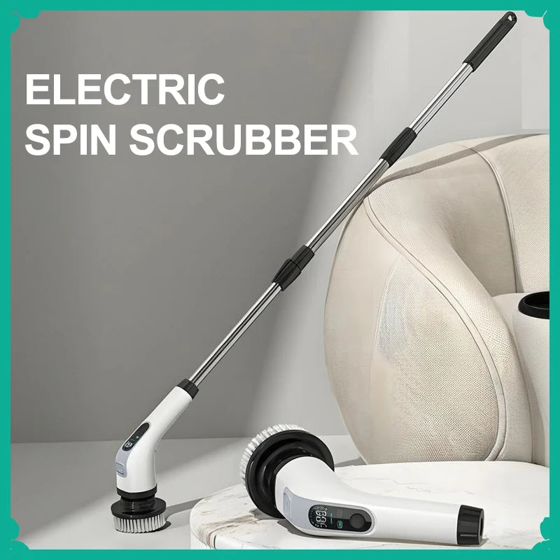 7-in-1 Electric Spin Scrubber Brush – Cordless Bathroom & Kitchen Cleaning Tool with Interchangeable Brush Heads