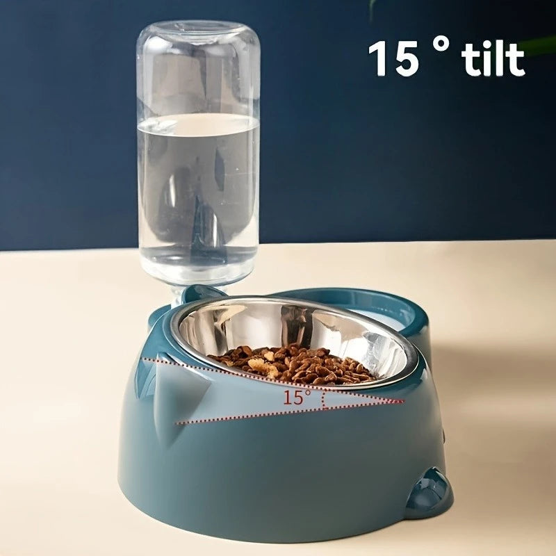 2-in-1 Automatic Pet Feeder & Water Dispenser – No Power Needed, for Cats & Dogs