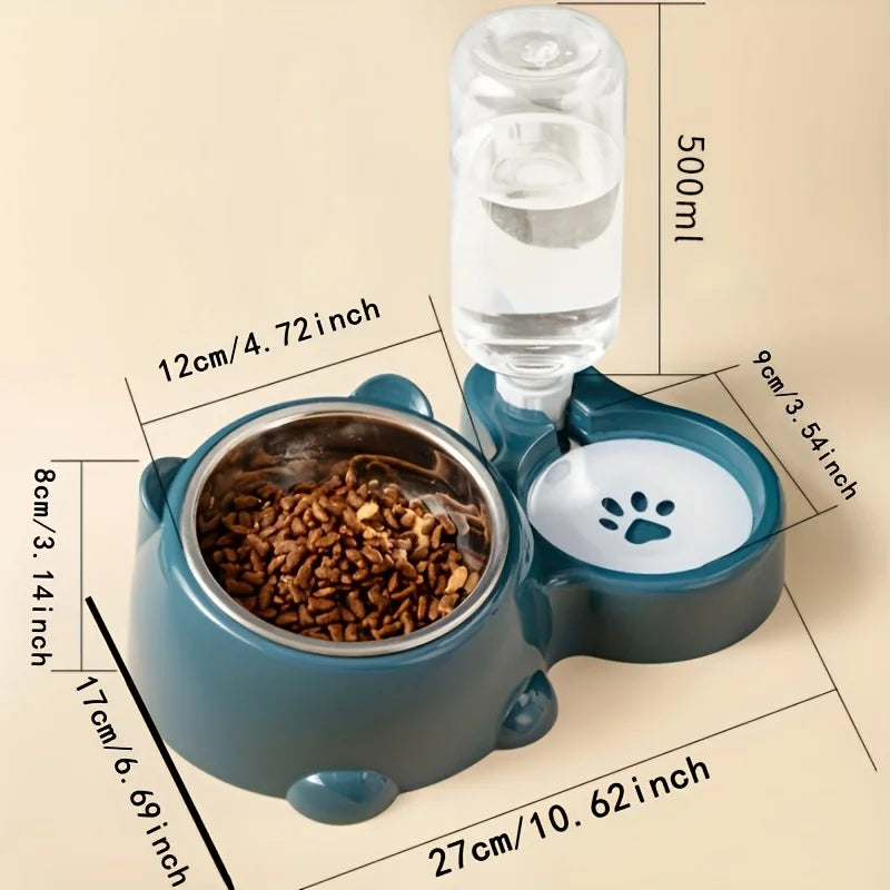 2-in-1 Automatic Pet Feeder & Water Dispenser – No Power Needed, for Cats & Dogs