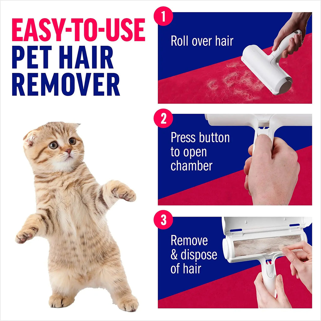 Self-Cleaning D Roller for Dogs & Cats – Reusable Lint & Fur Remover for Furniture, Sofa, Carpet & Car Seats