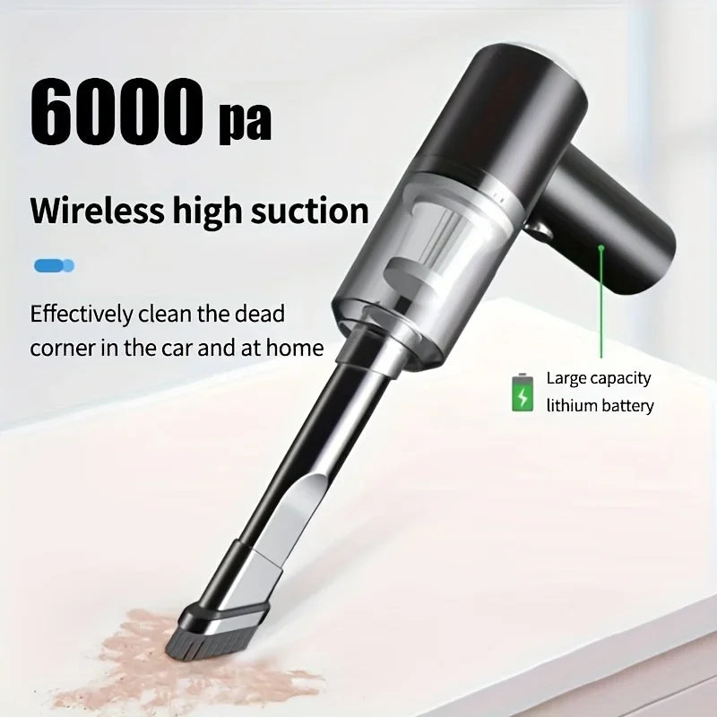 Wireless Car Vacuum – Cordless Wet & Dry Handheld Cleaner, Fast Charging
