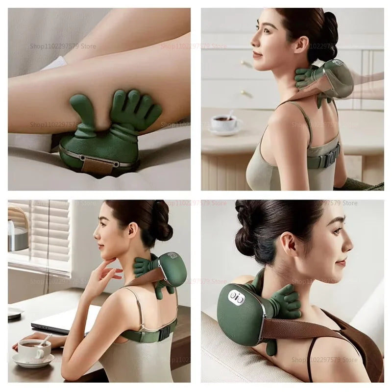 houlder & Neck Massager – Rechargeable Deep Kneading Massage Pillow