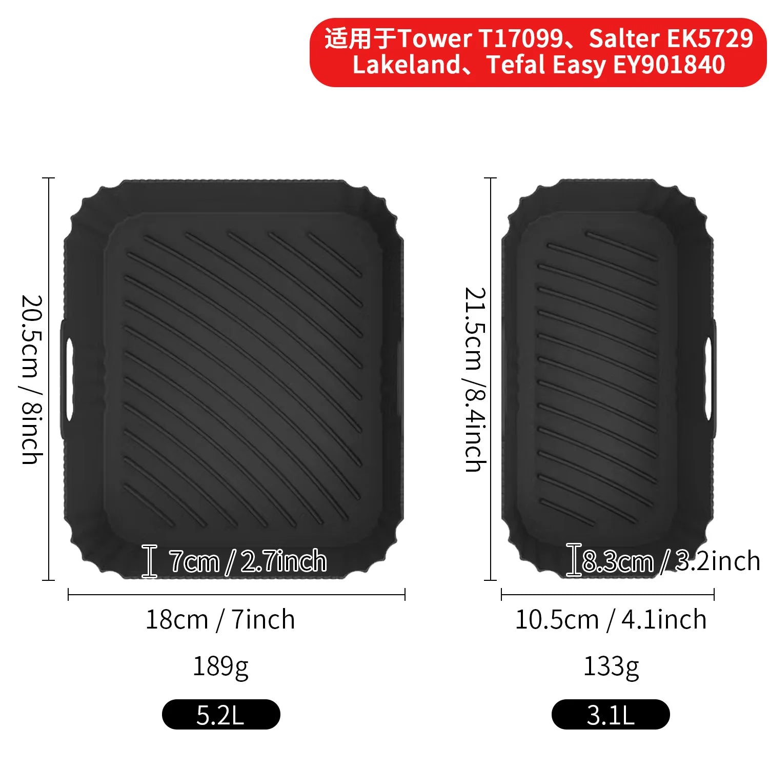Air Fryer Accessories For 5.2L/3.1L Dual Zone Basket