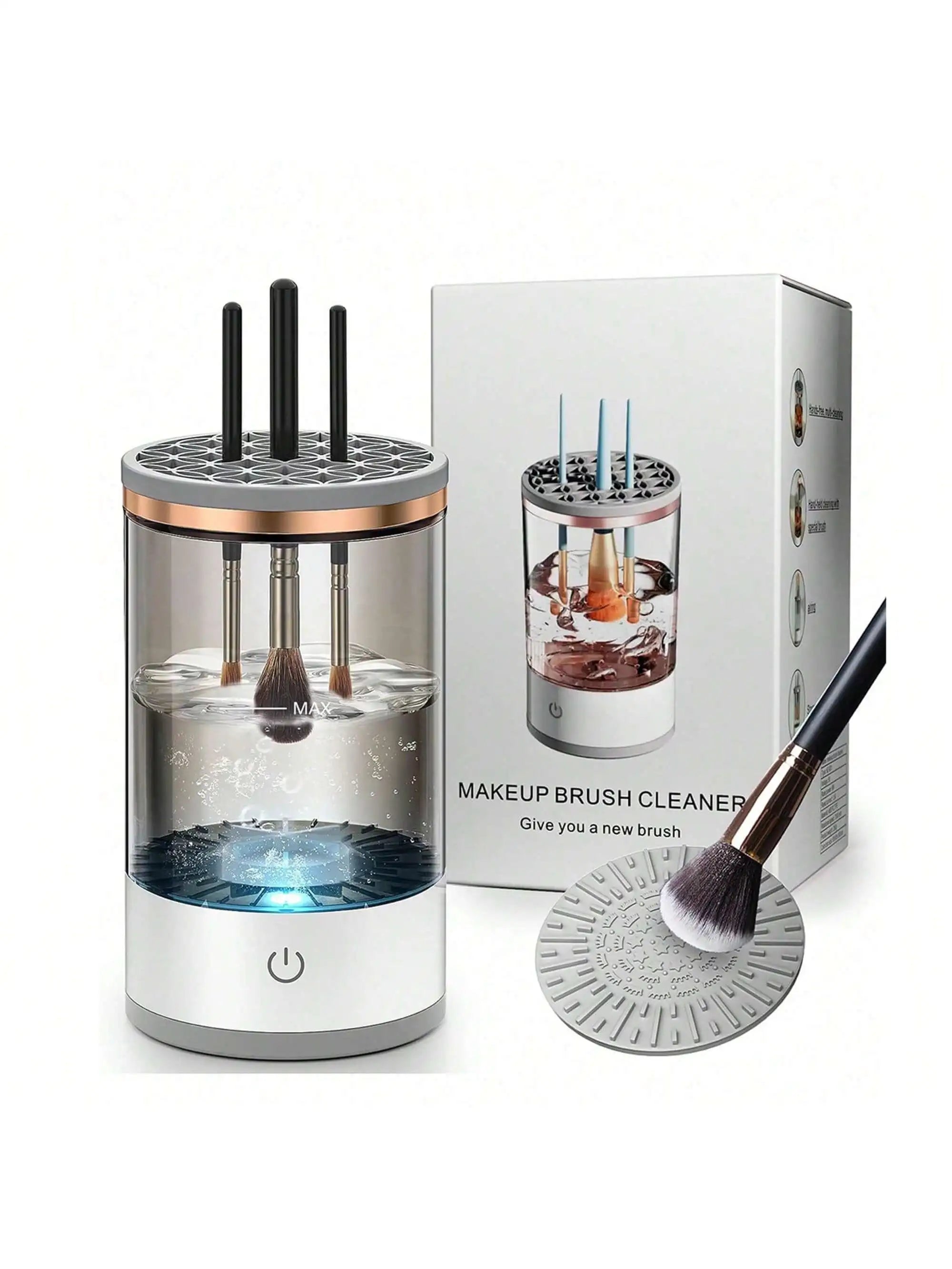 Automatic Electric Makeup Brush Cleaner & Dryer Machine – Fast Deep Cleaning Tool for Cosmetic Brushes