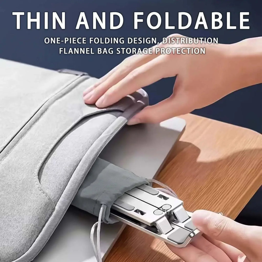 Adjustable Aluminum Laptop Stand – 6-Level Height, Foldable & Ventilated