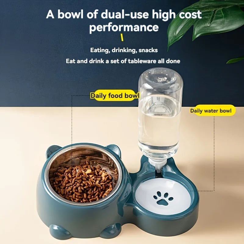 2-in-1 Automatic Pet Feeder & Water Dispenser – No Power Needed, for Cats & Dogs