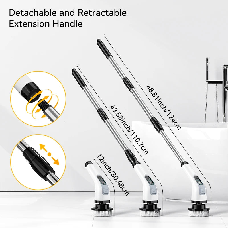 7-in-1 Electric Spin Scrubber Brush – Cordless Bathroom & Kitchen Cleaning Tool with Interchangeable Brush Heads