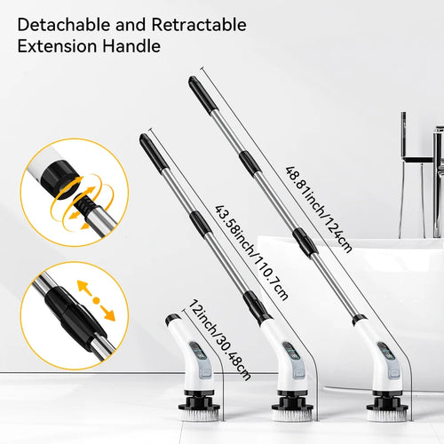 7-in-1 Electric Spin Scrubber Brush – Cordless Bathroom & Kitchen Cleaning Tool with Interchangeable Brush Heads