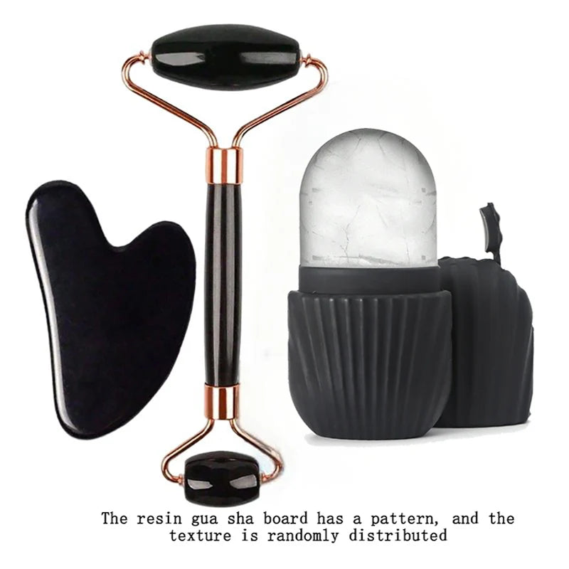 Ice Roller & Gua Sha Facial Tool Set – Cooling Skincare Massager